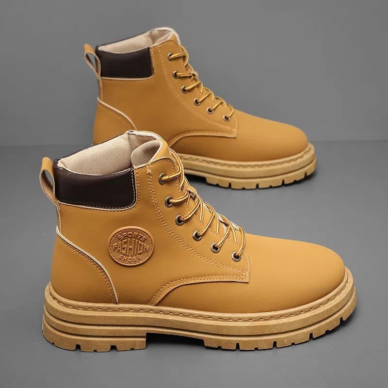 Men's Martin Boots, Autumn New High-Top Work Boots, British Style Ankle Boots, Korean Versatile Thick-Soled Trendy Shoes