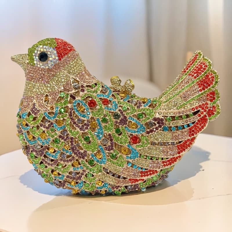 Clutch Bag, Diamond Dove Diamond Dinner Bag, Banquet Party Evening Bag, Handheld Women's Bag, Bird Home Decor