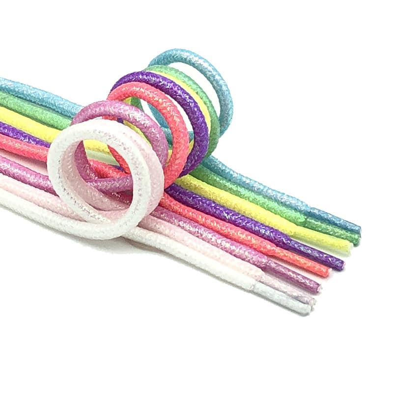 Gold and silver shimmering silk shoelaces, perfect for Instagram-worthy AJ Air Force 1 sneakers, canvas shoes, and casual shoes.
