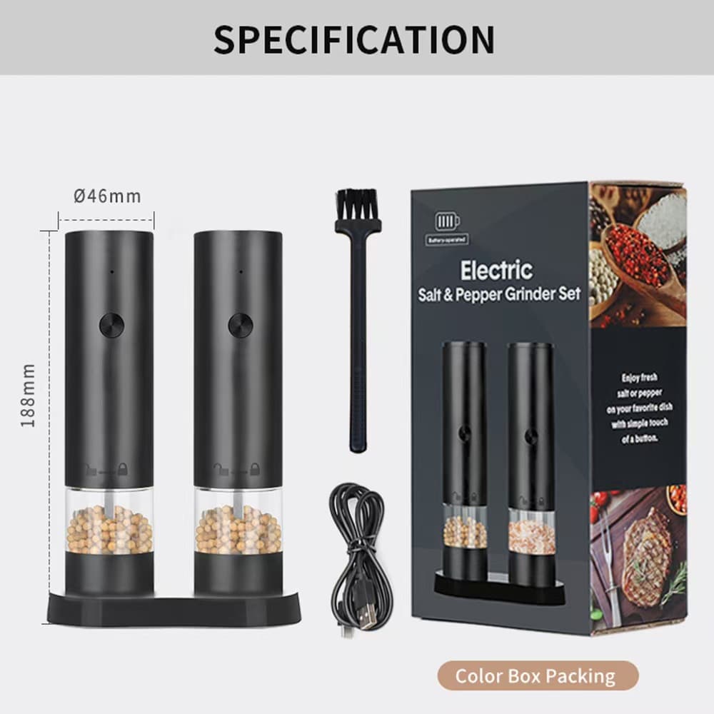 Household pepper grinder electric pepper mill battery-operated plastic shell powder grinder
