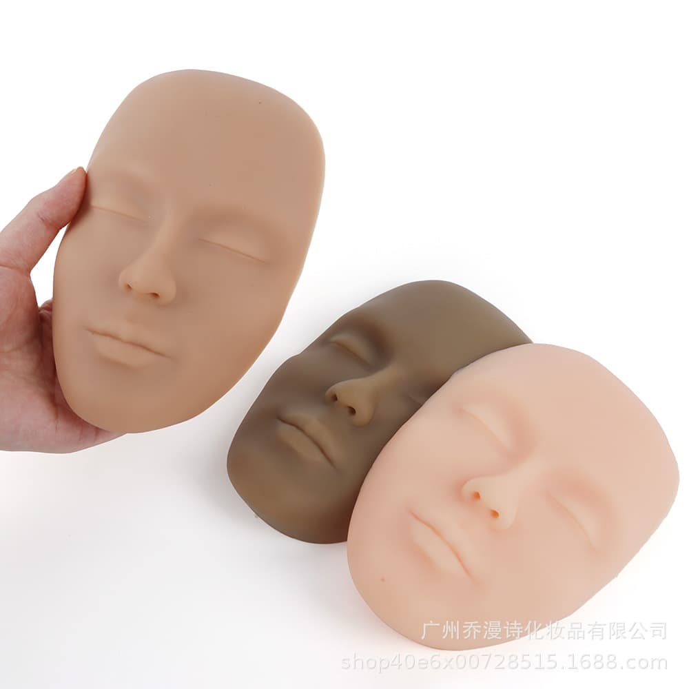 Cross-border 5D simulation full face silicone practice skin grafting eyelash head mold tattoo embroidery semi-permanent practice fake skin wholesale