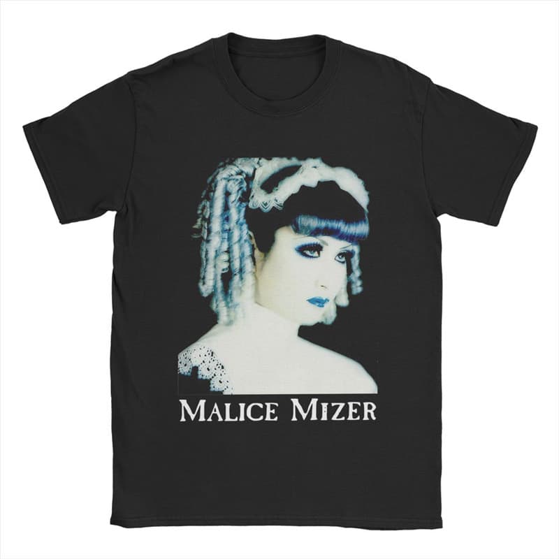 Malice Mizer Band Men's Novelty Cotton T-Shirt Striped Breathable Crew Neck Tee for All Seasons Fashionable Men's Clothing