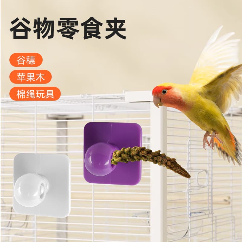 Pet Bird Grain Clip Easy Press Precision Grain Holding Snack Clip Beak Design Feeding Grain Food Clip