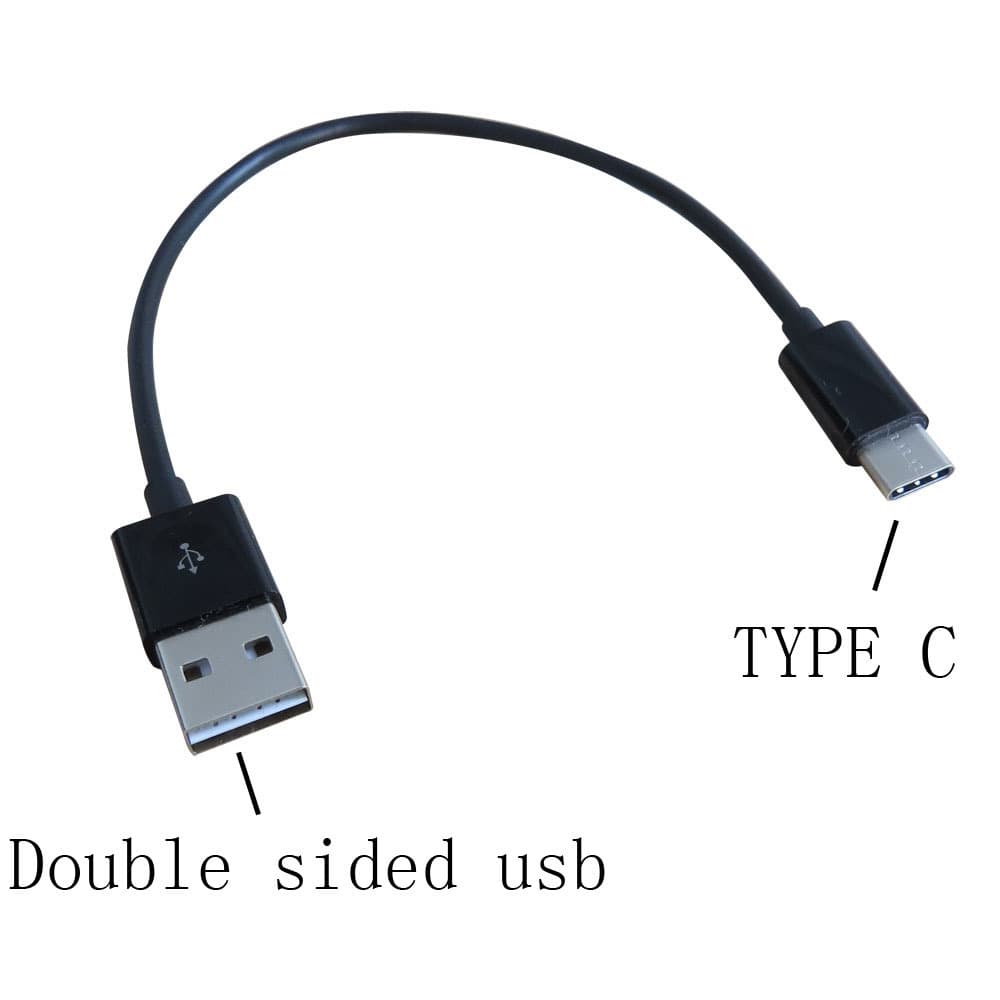 20cm USB-C Double-Sided Blind Plug USB-C Data Cable, Dual USB Charging Cable