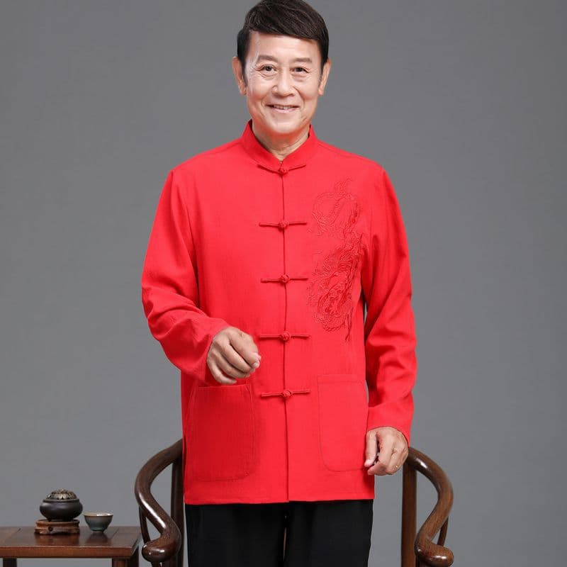 Elderly Hanfu Set Mid-Age and Elderly Tang Suit Men Spring and Autumn Style Jacket 2025 New Chinese Style Dad Zhongshan Suit