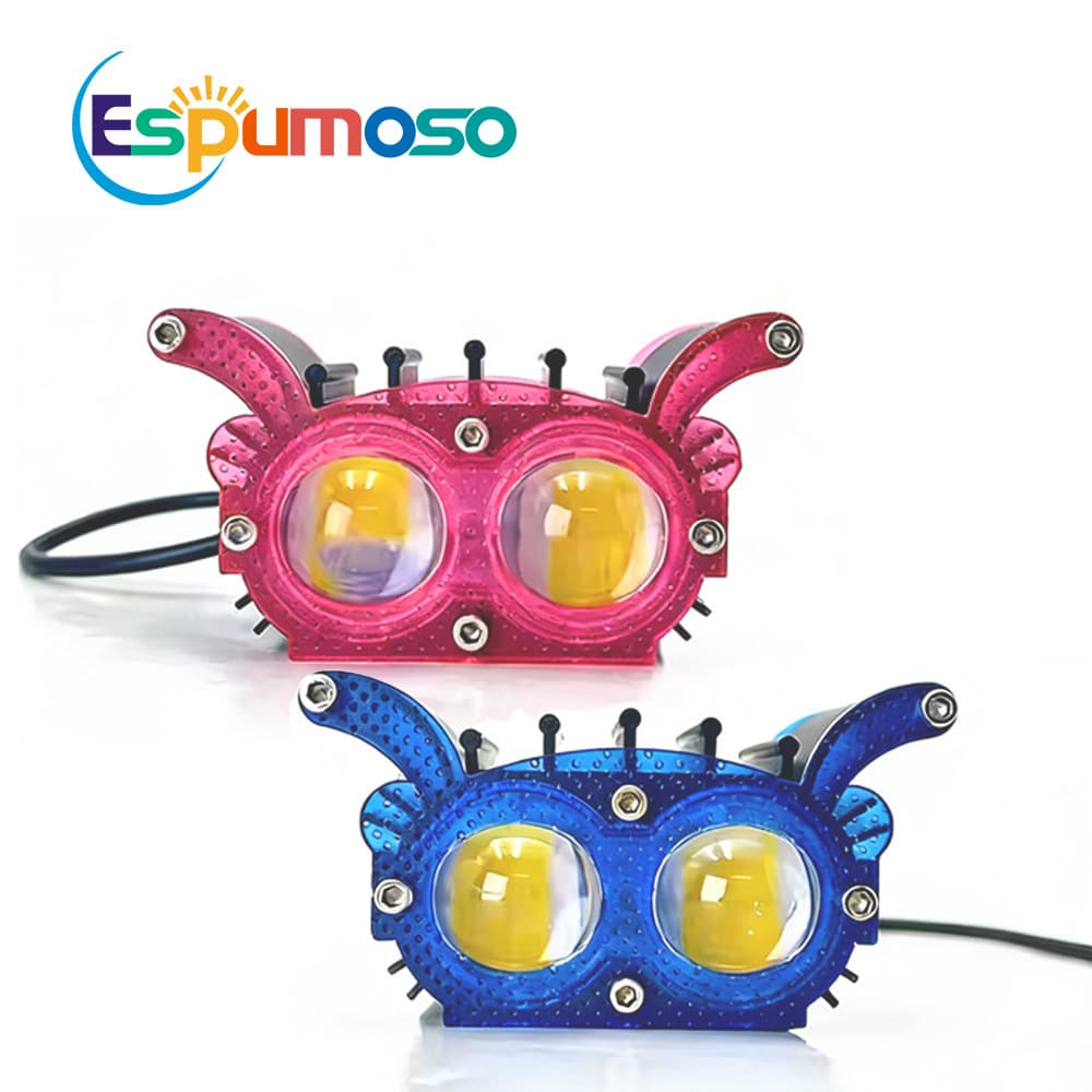 Cross-border motorcycle spotlight white and yellow double light lens led external modified waterproof strong light electric vehicle spotlight factory
