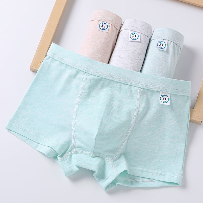 Children's Boxer Briefs for Boys, Pure Cotton, Four-Corner Style, Cartoon Print, Shorts for Toddlers and Kids