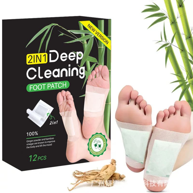 Cross-border Trade Foot Patch with Mugwort and Bamboo Charcoal, Foot Massage for Sleep Support, Foot Care, 12 Patches, Exclusive Supply