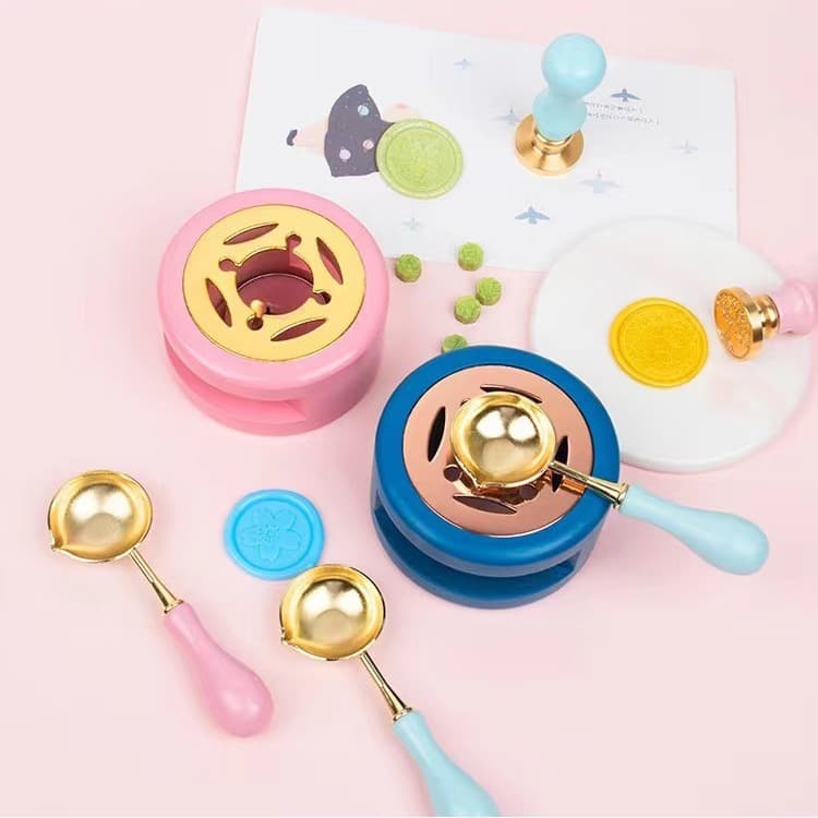 Sealing Wax Stamp Full Set Wholesale Wax Beads Melting Furnace Spoon Handle Pad Stirring Rod for Kids Scrapbook Wax Seal Stamp Head GuKa