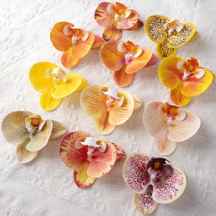Artificial Phalaenopsis Single Flower Head 3D High-End PU Gold Purple DIY Single Flower Wall Accessories Floral Material Artificial Flower
