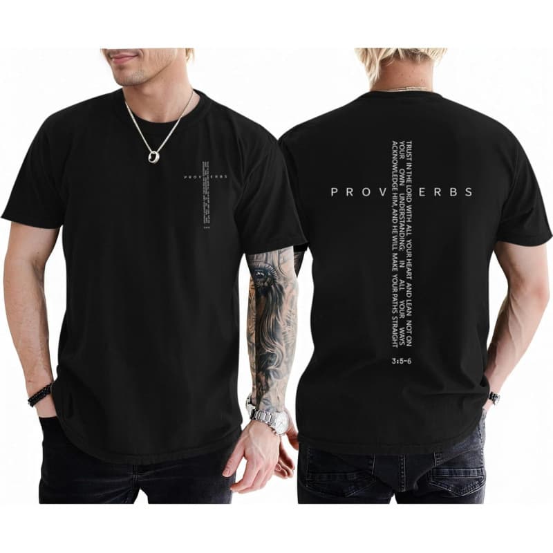 European cotton TChristian Shirts for Men Vintage Religious Cross Bibl