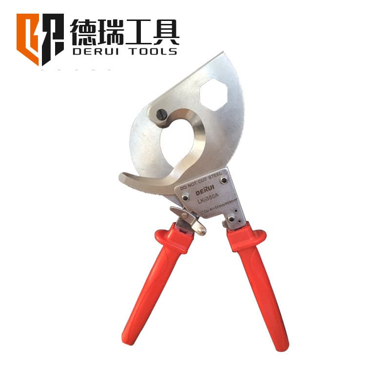 Derui Tools Manufacturer LK-380A Ratchet type copper wire and aluminum wire cable cutter special bolt cutter for electricians