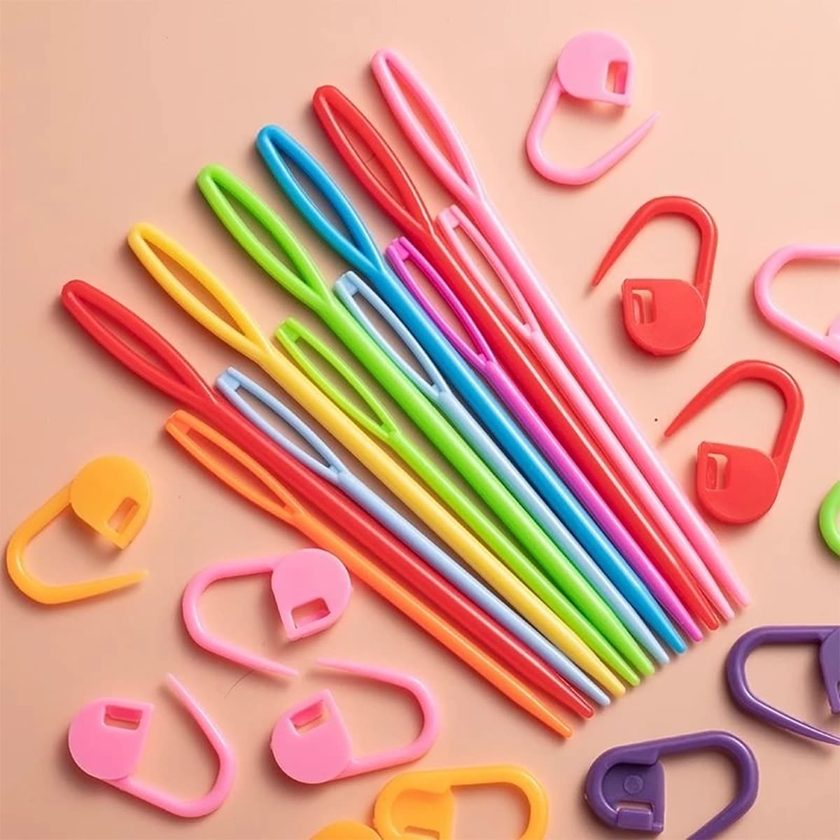Colorful Marker Buckle Wool Handmade Plastic Small Buckle Pin Marker Pin Anti-Unbuckle Counting Needle Knitting Tool