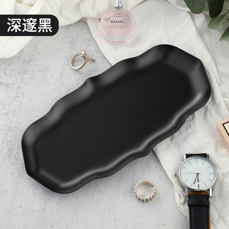 Factory Direct Supply Ins High-Appearance Stainless Steel Jewelry Tray Cosmetics Metal Plate Oval Tray Wholesale