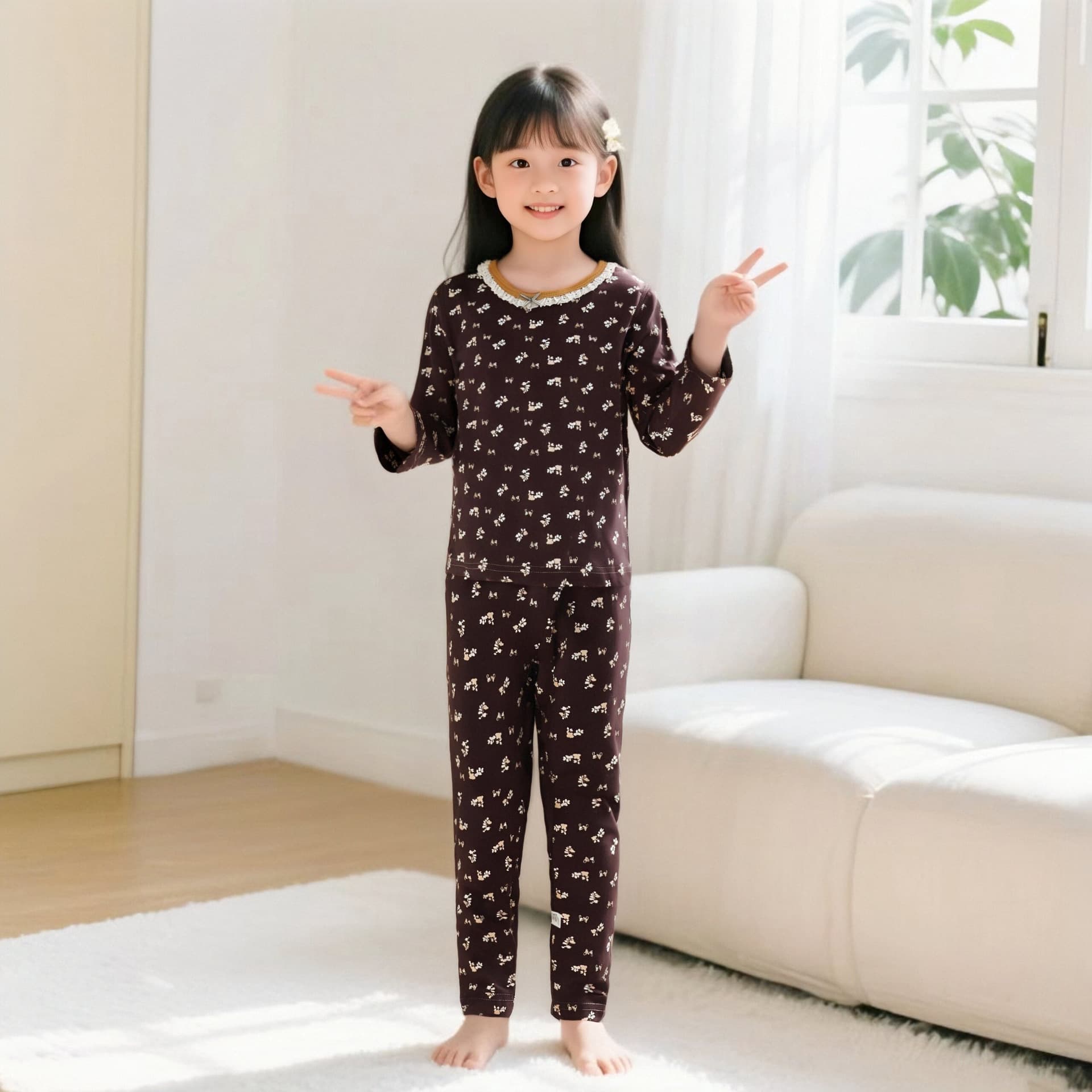 【10a Antibacterial】Children's Lycra Homewear Set for Boys and Girls, Pajama Set for Middle and Older Children