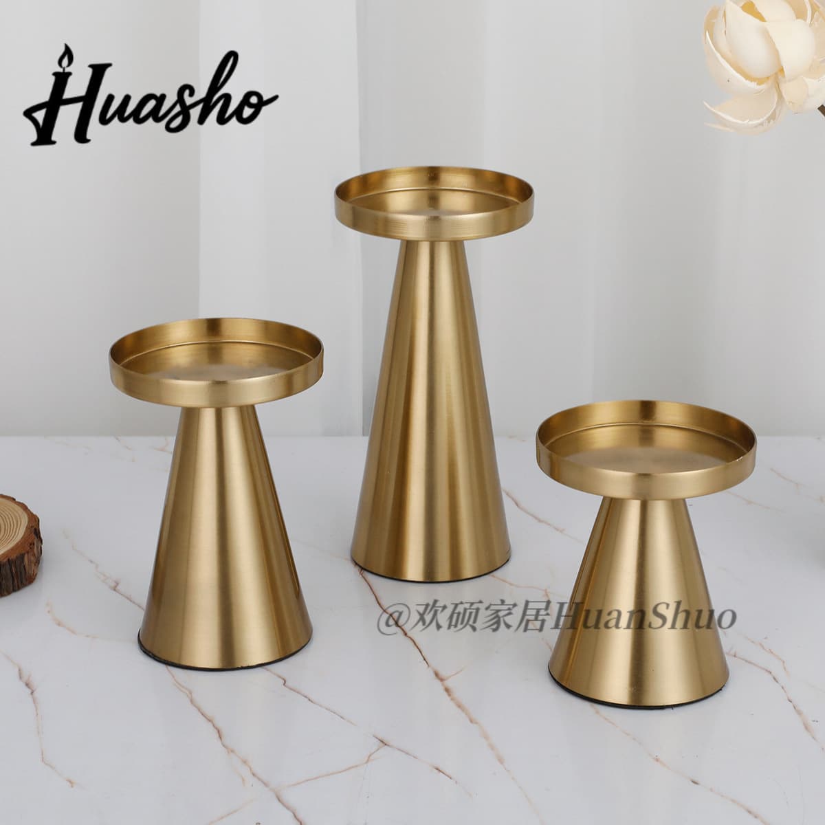 Vintage Decorative Metal Candle Holder Set for Home Living Room Creative Soft Decor Simple Table Centerpiece