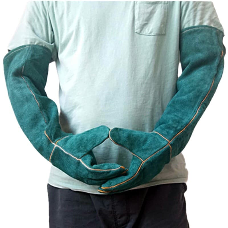 Pet bite-proof gloves 60CM fully lined all-leather extended scratch-resistant welding forging all-genuine leather welding smelting full-hand heat insulation
