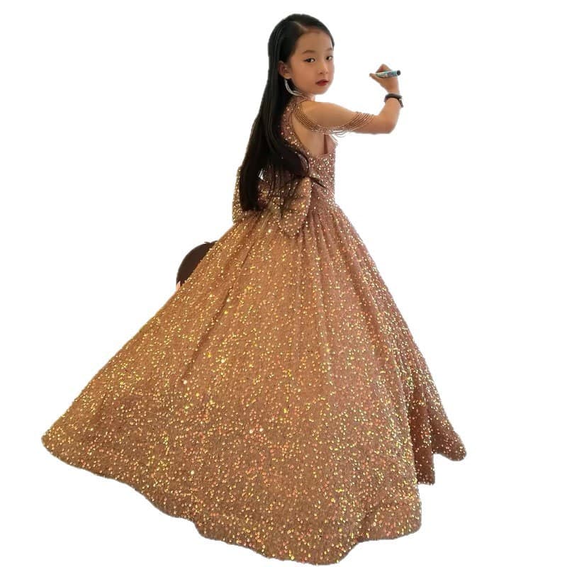 Children's Formal Dress Princess Gown 2026 New Girls Birthday Runway Piano Performance Dress Little Host Formal Dress Wholesale