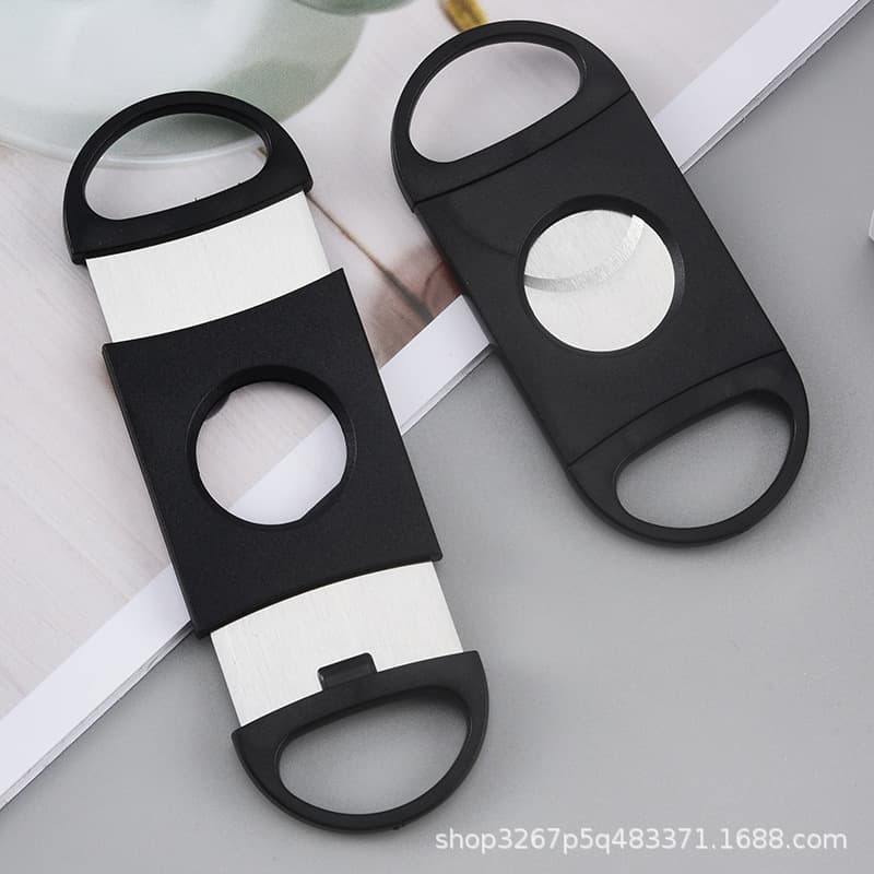 In Stock Wholesale Stainless Steel Double Blade Cigar Scissors Sharp Double Blade Cigar Tool Classic Portable Simple Gift for Men