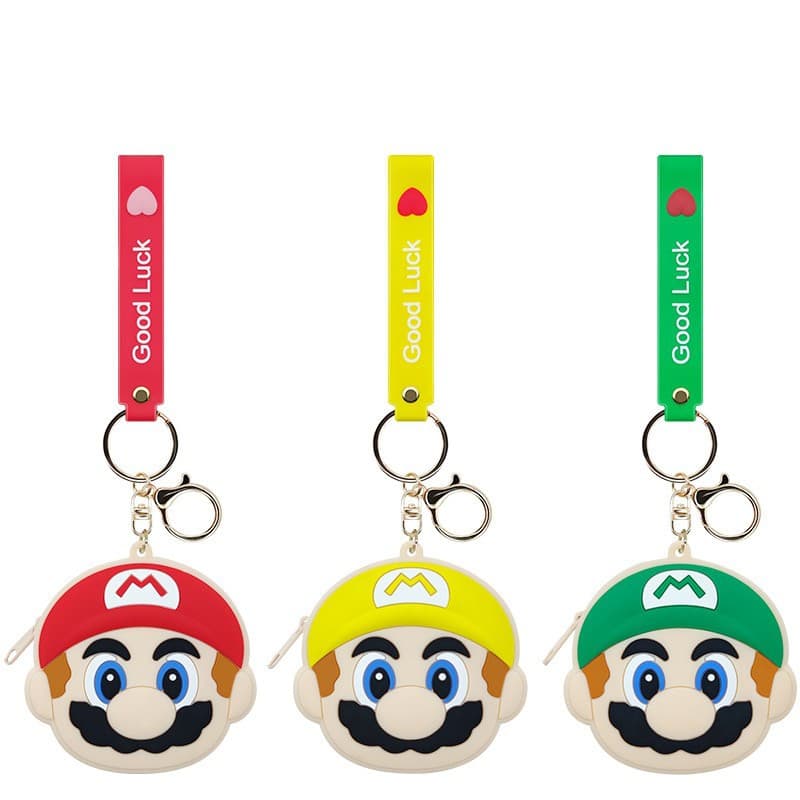 Creative Cartoon Mario Coin Purse Keychain Cute Mushroom Game Key Bag Accessory for Men and Women