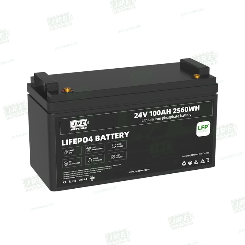 24V 100Ah LiFePO4 25.6V Waterproof Marine Boat BMS Battery RV Camper Lithium Battery