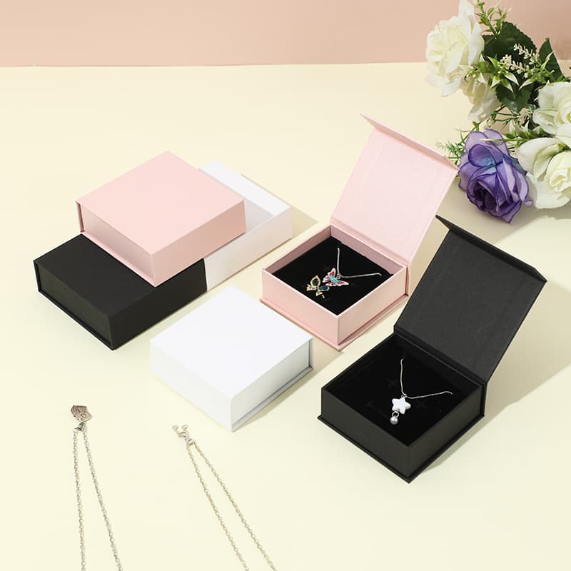Hot-selling paper magnetic flip-top box for jewelry, cosmetics, necklace, bracelet, ring, and accessory packaging