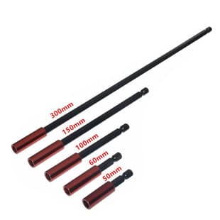 Hex Allen Key, Electrophoretic Red Extended Bit Set with 1/4" Magnetic Hex Shank Driver