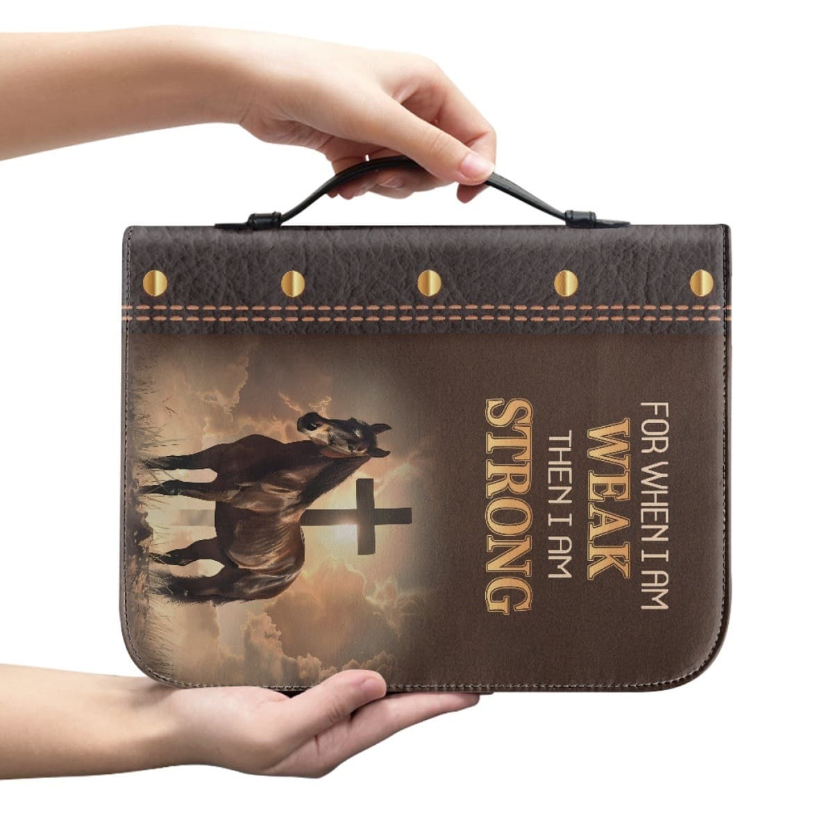 Amazon Cross-border Hot Style Custom PU Book Cover Cross Print Church Book Sleeve PU Leather Handbag
