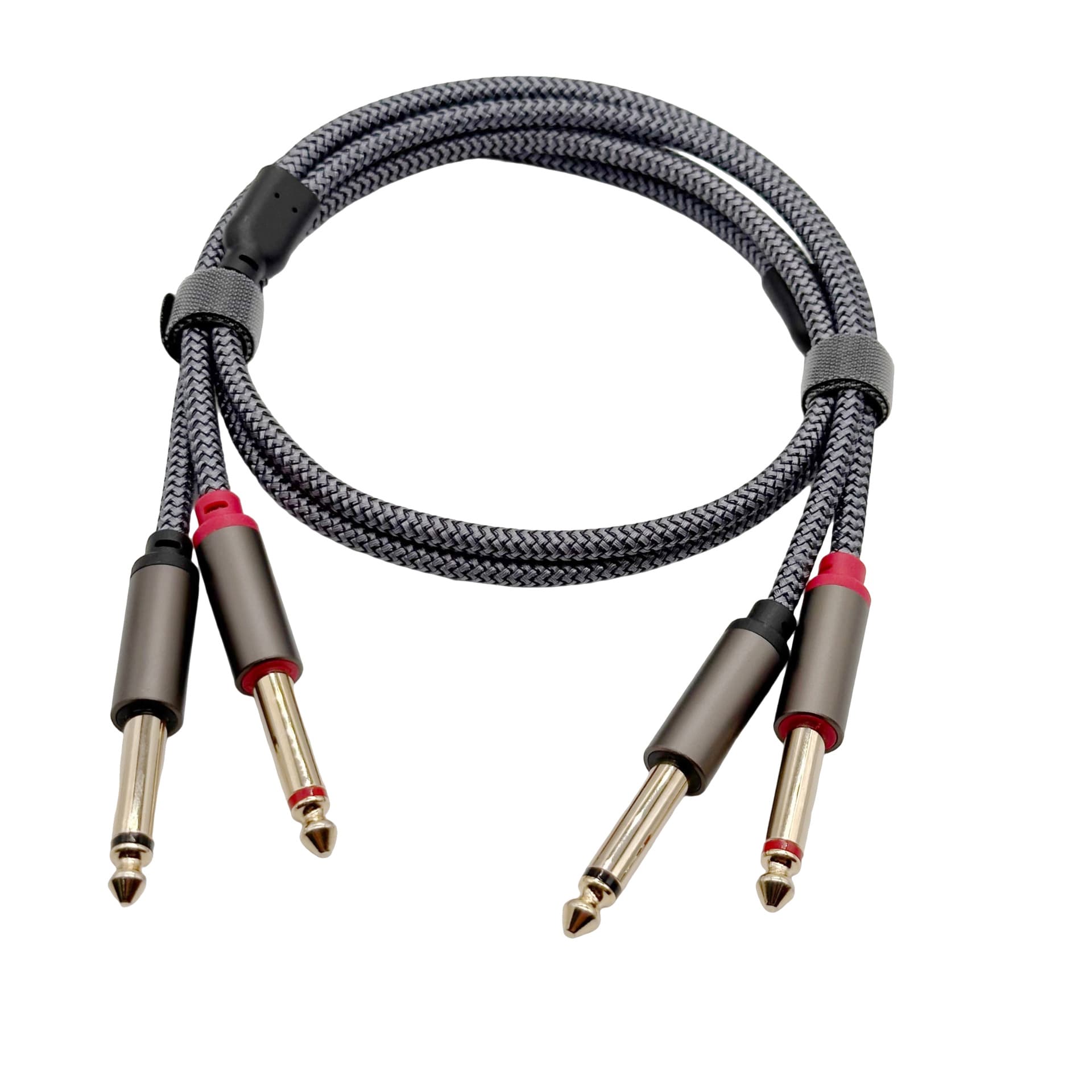 Dual 6.35mm Stereo 2-Out to 2-In Audio Cable Dual 6.5mm to Dual 6.5mm for Speaker Amplifier Mixer