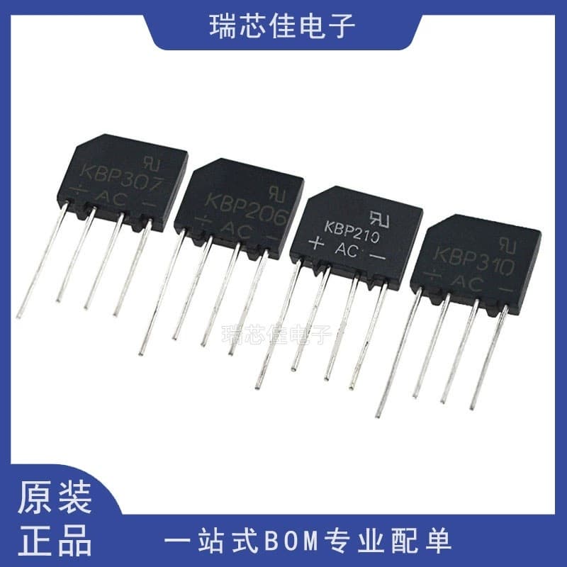 Kbp307 Kbp310 Kbp206 Kbp210 Kbp410 2A/3A 1000V Flat Bridge Rectifier Bridge Pile