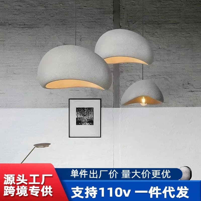 B&B, hotel, villa, double-height Japanese-style living room light, dining room light, cream-themed Amazon cross-border wabi chandelier candle