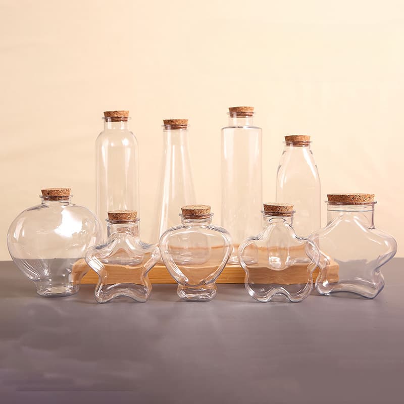 Plastic PET Wish Bottles, Kindergarten New Year DIY Material Star and Gold Bean Empty Jars, Transparent Storage Bottles Wholesale