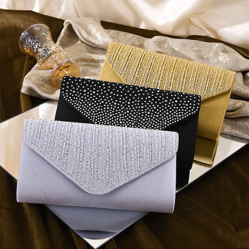 New Cross-Border Evening Bag Rhinestone Clutch Chain Women Square Bag Banquet Bag Dress Evening Envelope Bag Wholesale