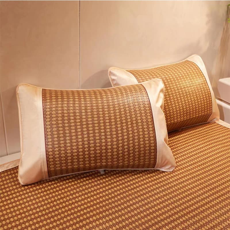 Manufacturer wholesale summer cool rattan pillowcases, double and single pillow mats, summer ice silk cool mat pillow slices, envelope-style high-end skin-friendly pillows.