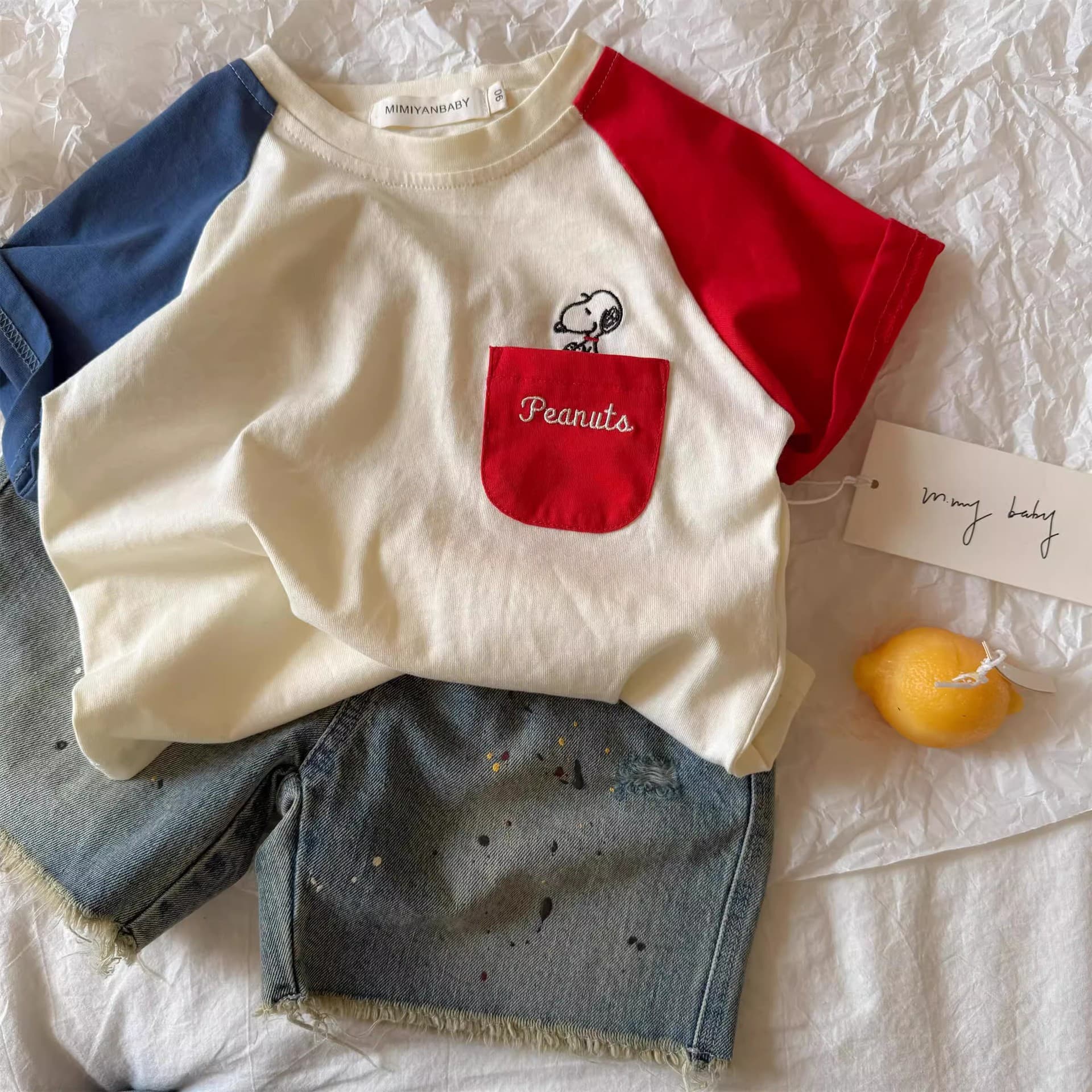 Tian Xiaosi Kids 100% Cotton Short Sleeve T-Shirt 25 Summer New Cartoon Boy Baby Girl Clothes Korean Style Children's Wear