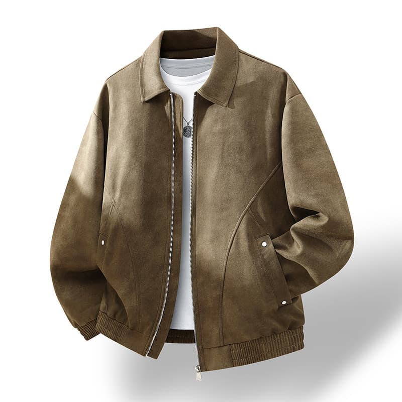 2026 New Autumn Trend Versatile American Lapel Suede Jacket Autumn and Winter Plush Jacket Large Size