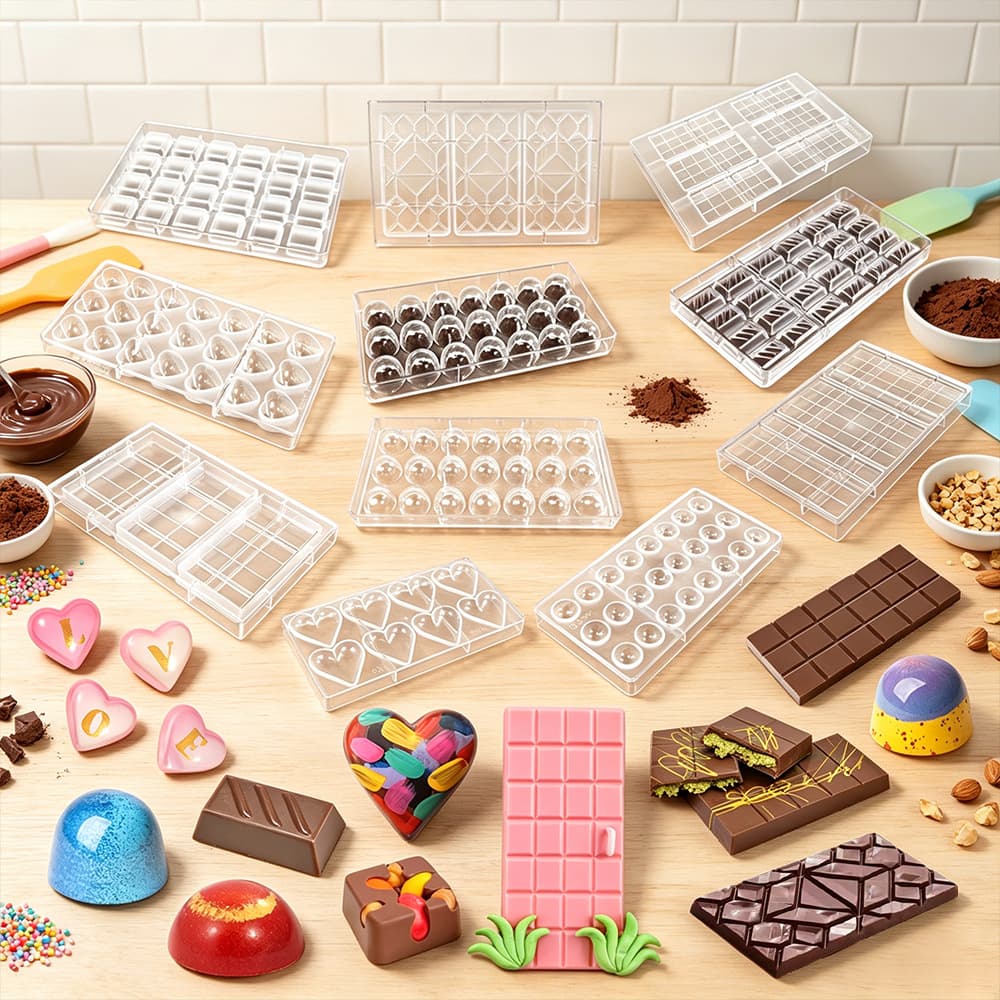 Cross-border PC hard plastic bonbon chocolate mold hard plastic PC transparent bullet chocolate baking mold