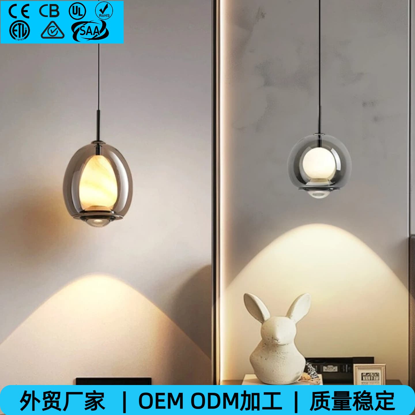 New master bedroom bedside small chandelier, high-end glass liftable touch bedroom entrance entrance atmosphere chandelier