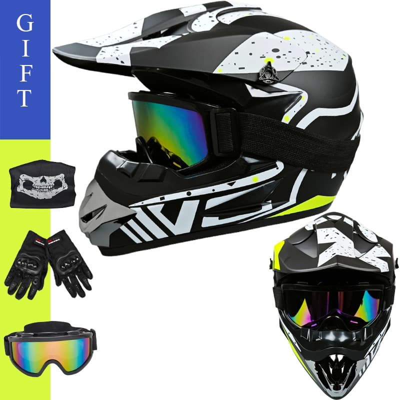 Cross-border Export Downhill DH Off-road Mountain Bike Racing Full Face Helmet [Free 3-piece Set]