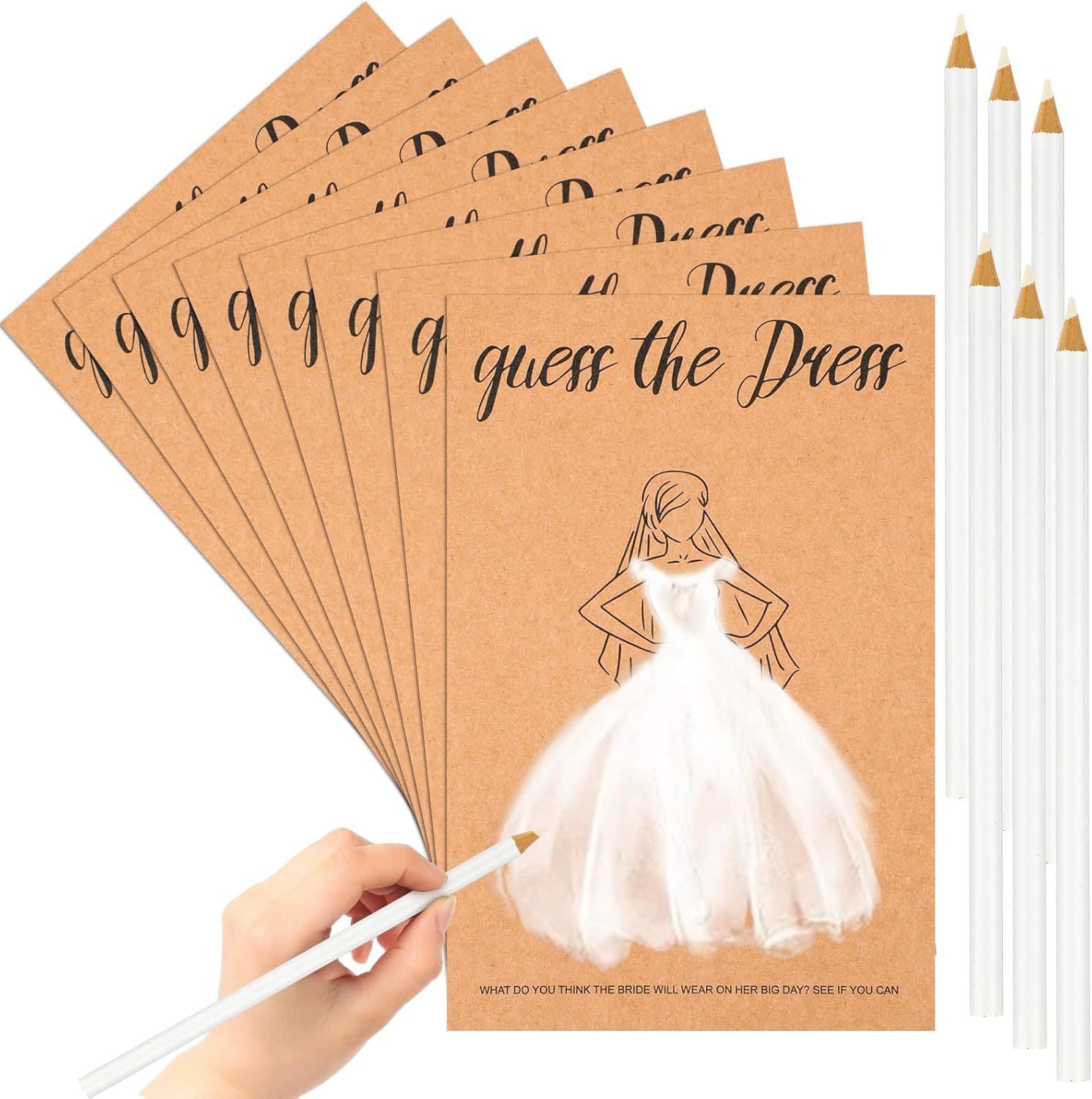 Guess the Dress Bridal Pre-Wedding Party Game Wedding Party Game Cards Fun Wedding Party Supplies Game Ideas
