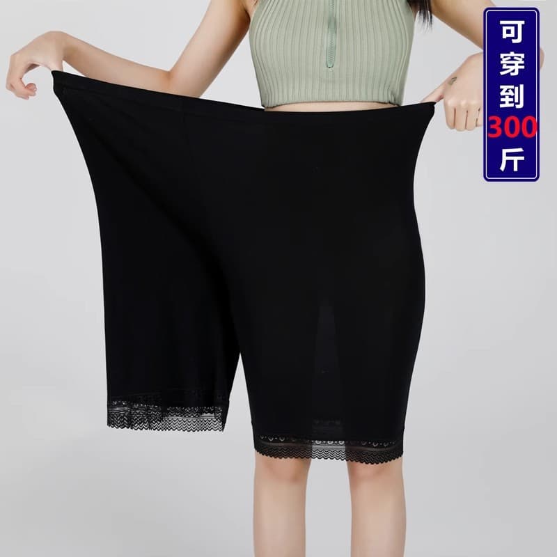 Women's Thin Modal Summer Anti-Flash Safety Shorts, Non-Curling, Plus Size 5-Point Shorts for 300 lbs