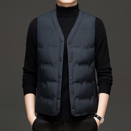 Men's vest, lightweight down vest, plus size, suitable for middle-aged and elderly men, warm vest, 2025 autumn/winter.
