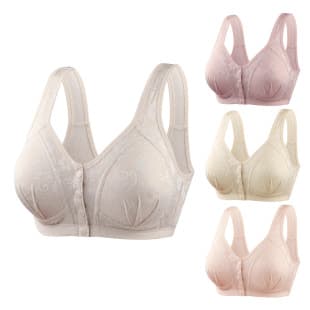 Lightweight Front-Open Bra for Seniors, Women's Vest-Style Wire-Free Soft Cotton Bra, Plus Size, OEM Manufacturer
