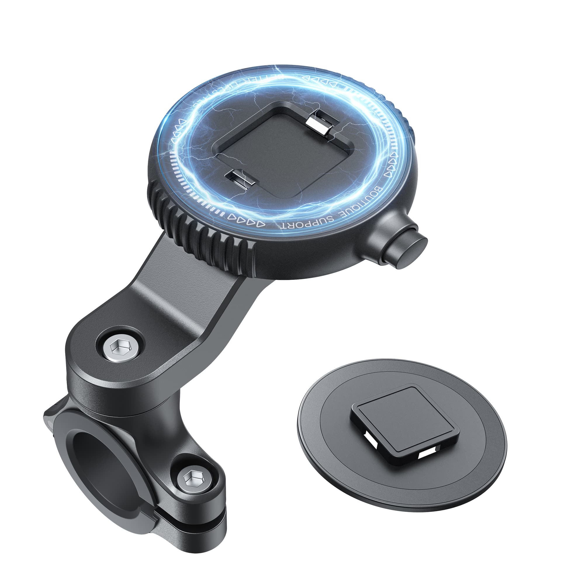 Motorcycle Phone Mount Magnetic Alignment Quick-Release 2-in-1 Electric Bike Quick-Release Phone Mount Delivery Navigation Stand