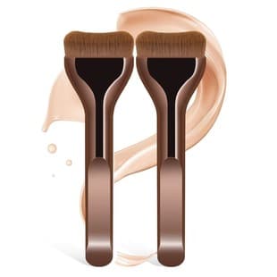 Small Pillow Flat Tongue Foundation Brush Ultra-Thin Seamless Fan Concealer Makeup Brush Soft Bristle Face Mask Brush Makeup Tool
