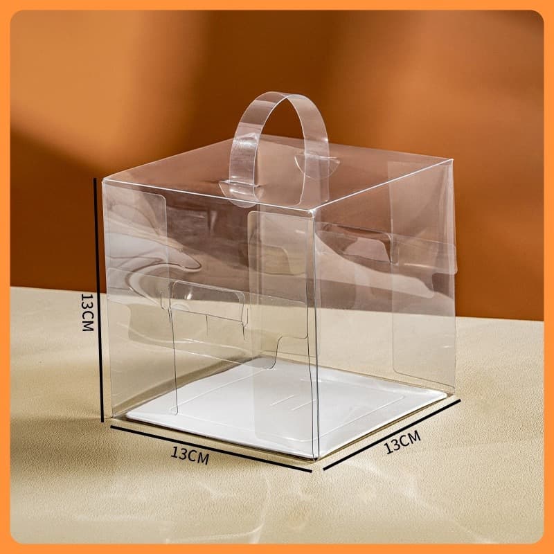 Four inch transparent portable cake box small 2 inch 3 inch 4 inch 5 inch high explosive paste net red baking box