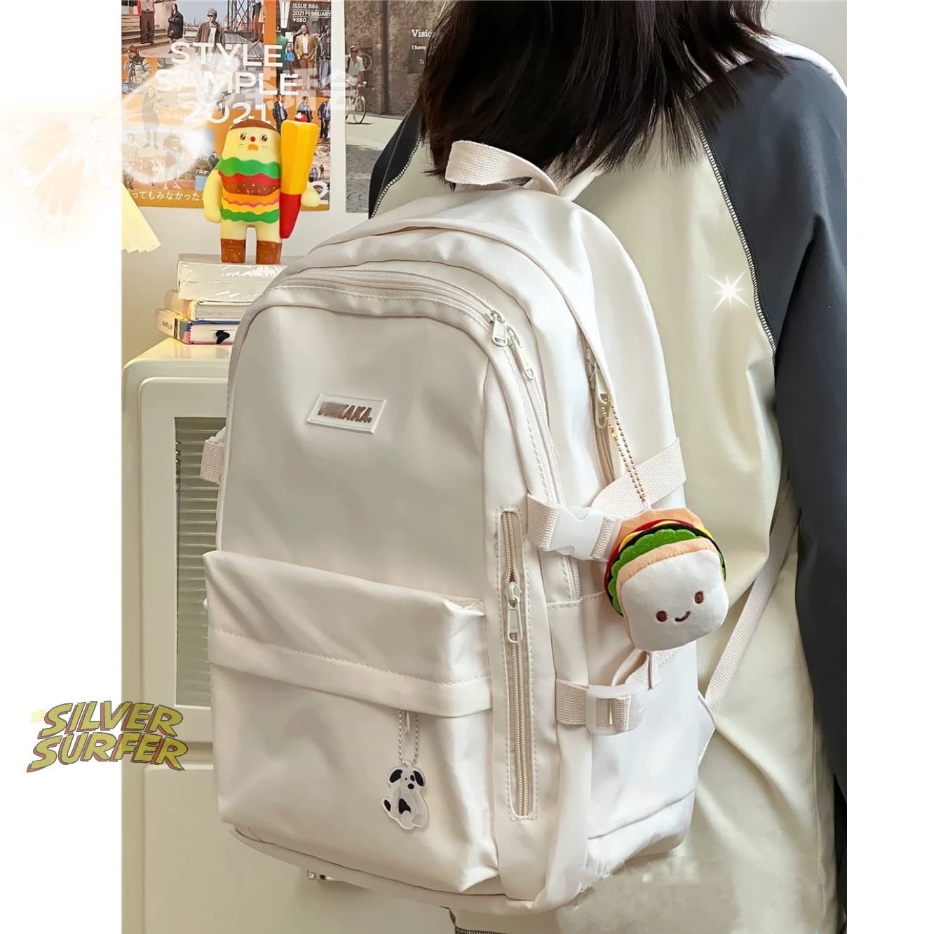 Japanese School Simple Versatile Backpack for Girls High School Middle School Students Large Capacity Casual Bag