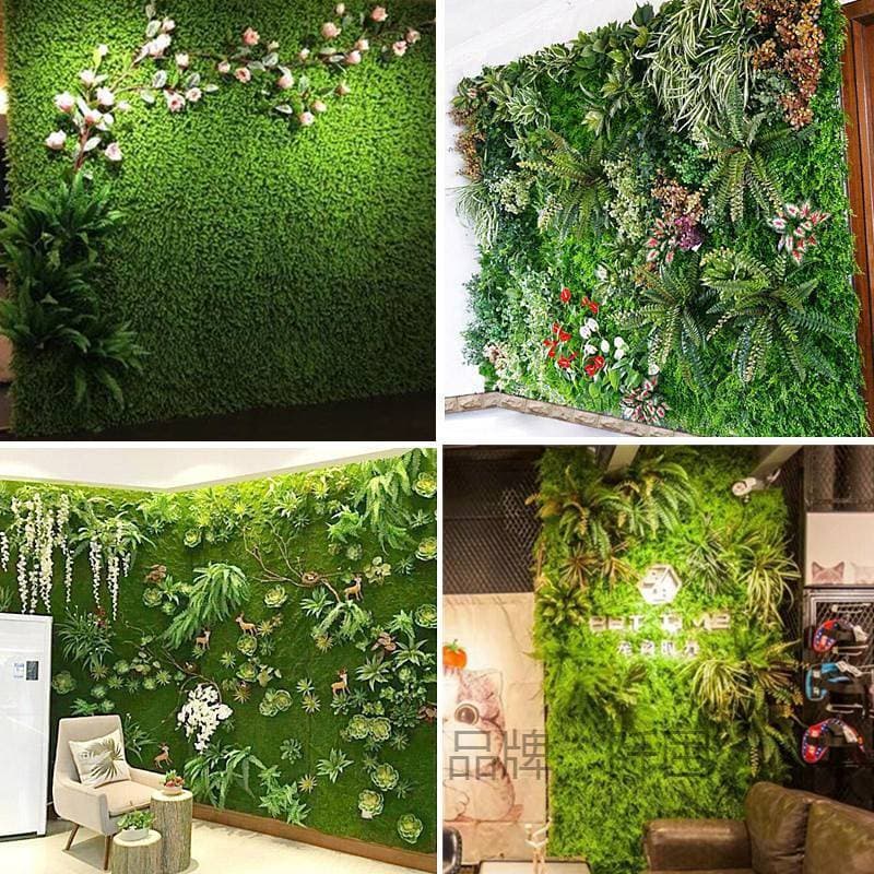 Green Wall Simulation Artificial Plant Wall Fake Greenery Decoration Dense Flat Balcony Green Faux Plant Background Wall