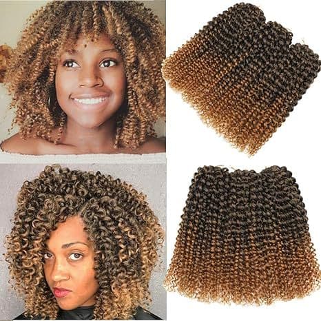 8/10/12 Inch Marlybob Crochet Hair Synthetic Long Curly Wig Fluffy