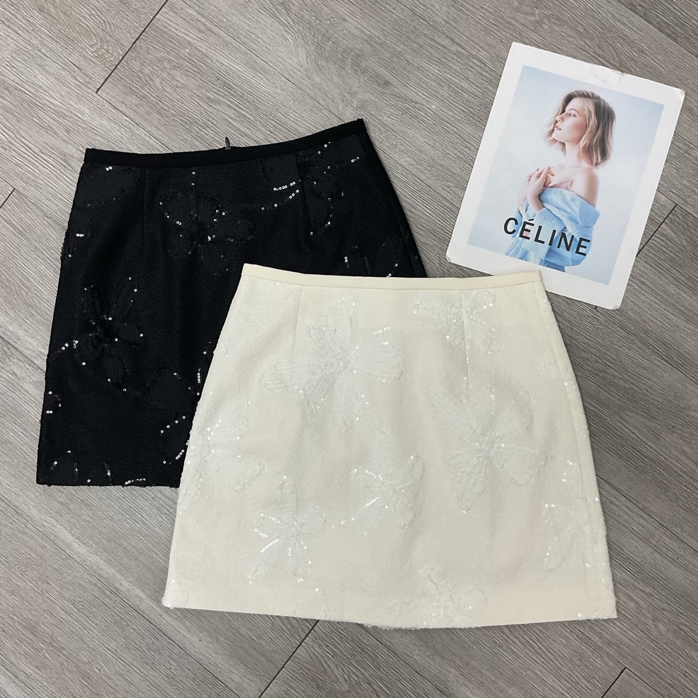 2026 Summer New Simple Fashion Versatile High-Waist Star Butterfly Sequin Jacquard Solid Color Skirt Wholesale
